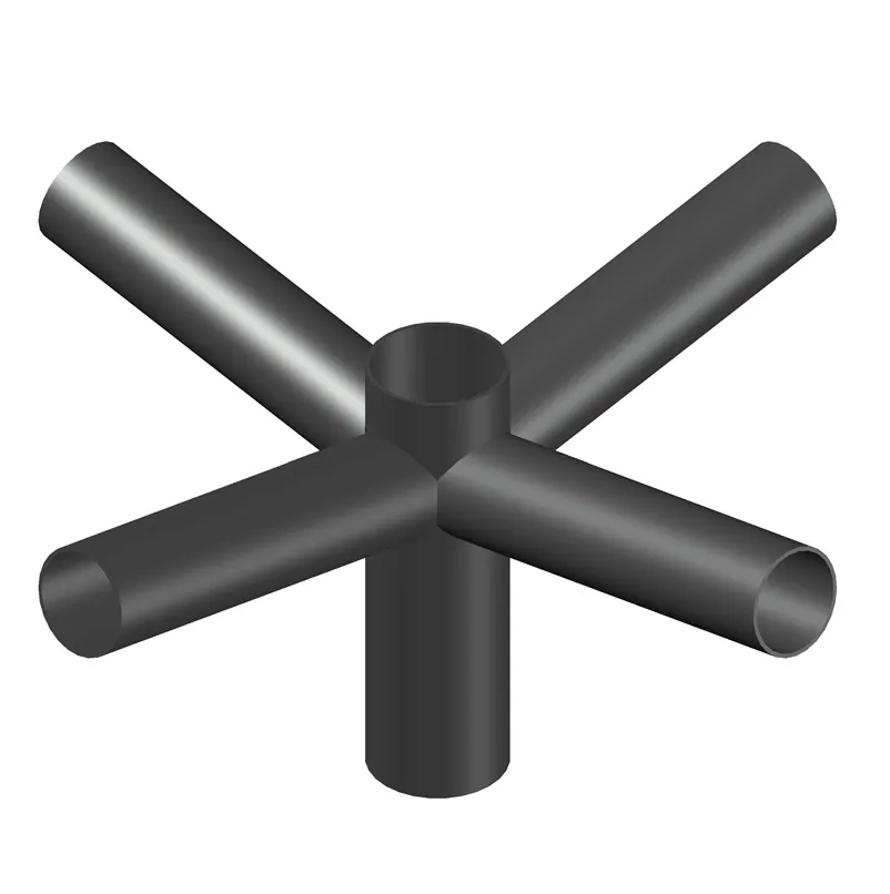 Suporte de Aço para 4 Luminárias Públicas Acabamento preto (TOPO DE 75mm)