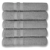 Kit 5 Toalhas Super Grossa Felpuda e Macia 100% Algodão 80x150cm Beka Luxo Cinza - Foto 2