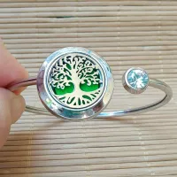 Pulseira Difusora de Óleos Essenciais Relicário Para AROMATERAPIA ÁRVORE DA VIDA - P002 - Foto 2