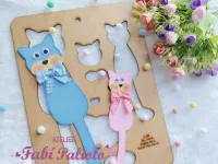 G1.583  Gabarito de Moldes  em MDF  Marca Página Gatos - Foto 3