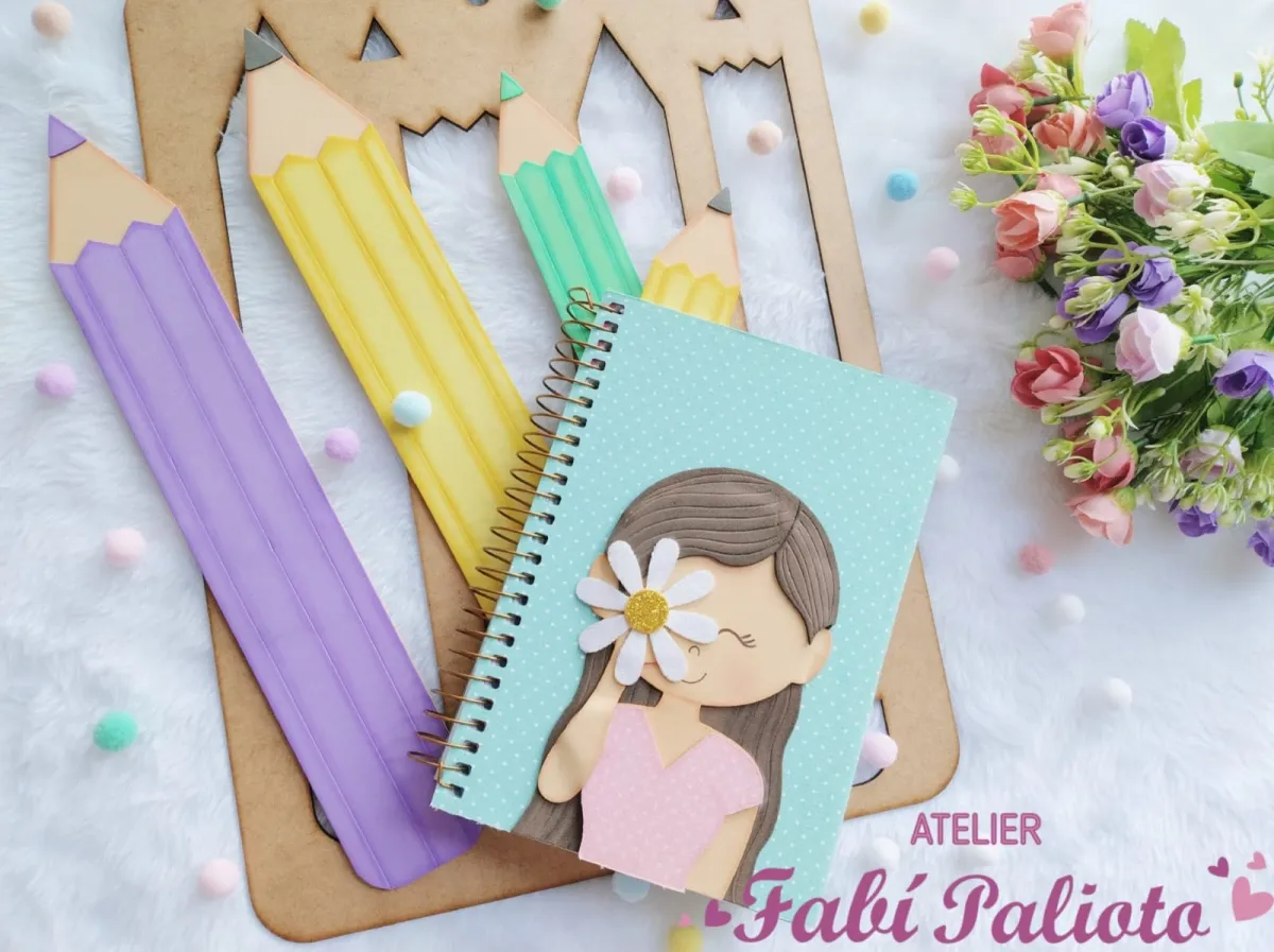 G1.584  Gabarito de Moldes  em MDF  Marca Página Lápis Imagem