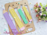 G1.584  Gabarito de Moldes  em MDF  Marca Página Lápis - Foto 3