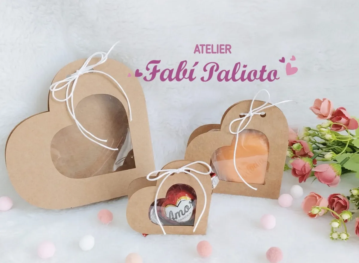 G1.587  Gabarito de Moldes  em MDF  Love  Caixinha P - M - G Imagem