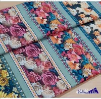 TECIDO TRICOLINE BARRADO DIGITAL  FLORAL 3D CALDEIRA - Foto 2