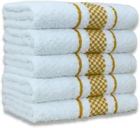 Kit 5 Pano de Prato Super Luxo Atoalhado Premium Gourmet Beka Dourado - Foto 2