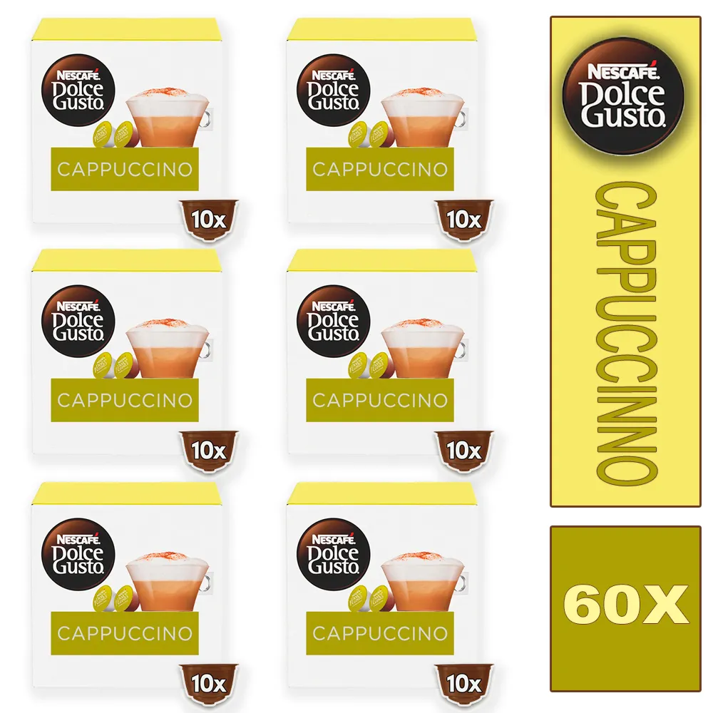 6 Caixas de Cápsula Nescafe Dolce Gusto Bebida Lactea Cappucchino 60 Cápsulas Imagem
