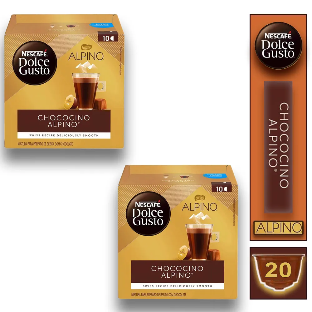 2 Caixas de Capsula Nescafé Chococino Alpino Dolce Gusto Bebida Lactea