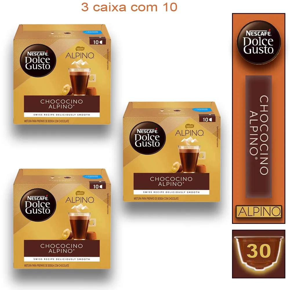 3 Caixas de Capsula Nescafé Chococino Alpino Dolce Gusto Bebida Lactea Imagem