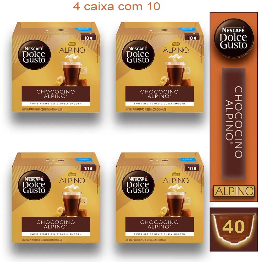 4 Caixas de Capsula Nescafé Chococino Alpino Dolce Gusto Bebida Lactea Imagem