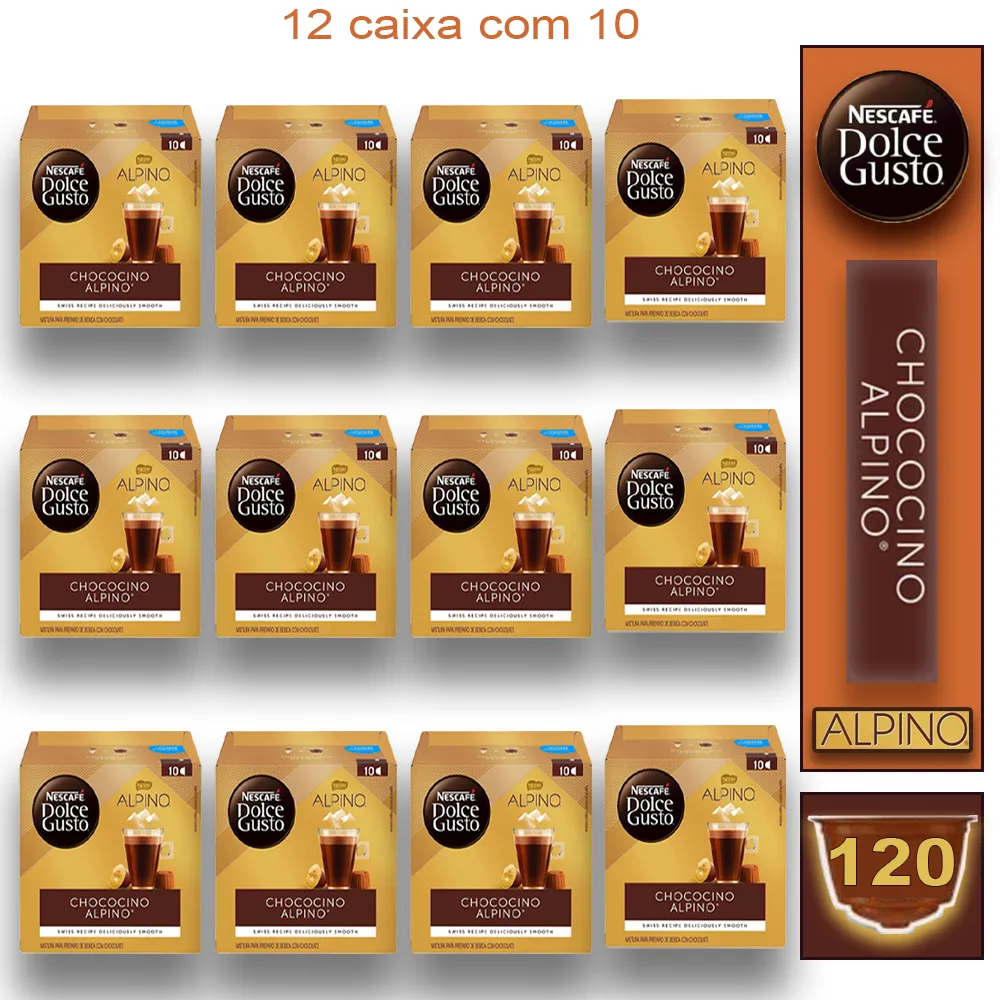 12  Caixas de Capsula Nescafé Chococino Alpino Dolce Gusto Bebida Lactea