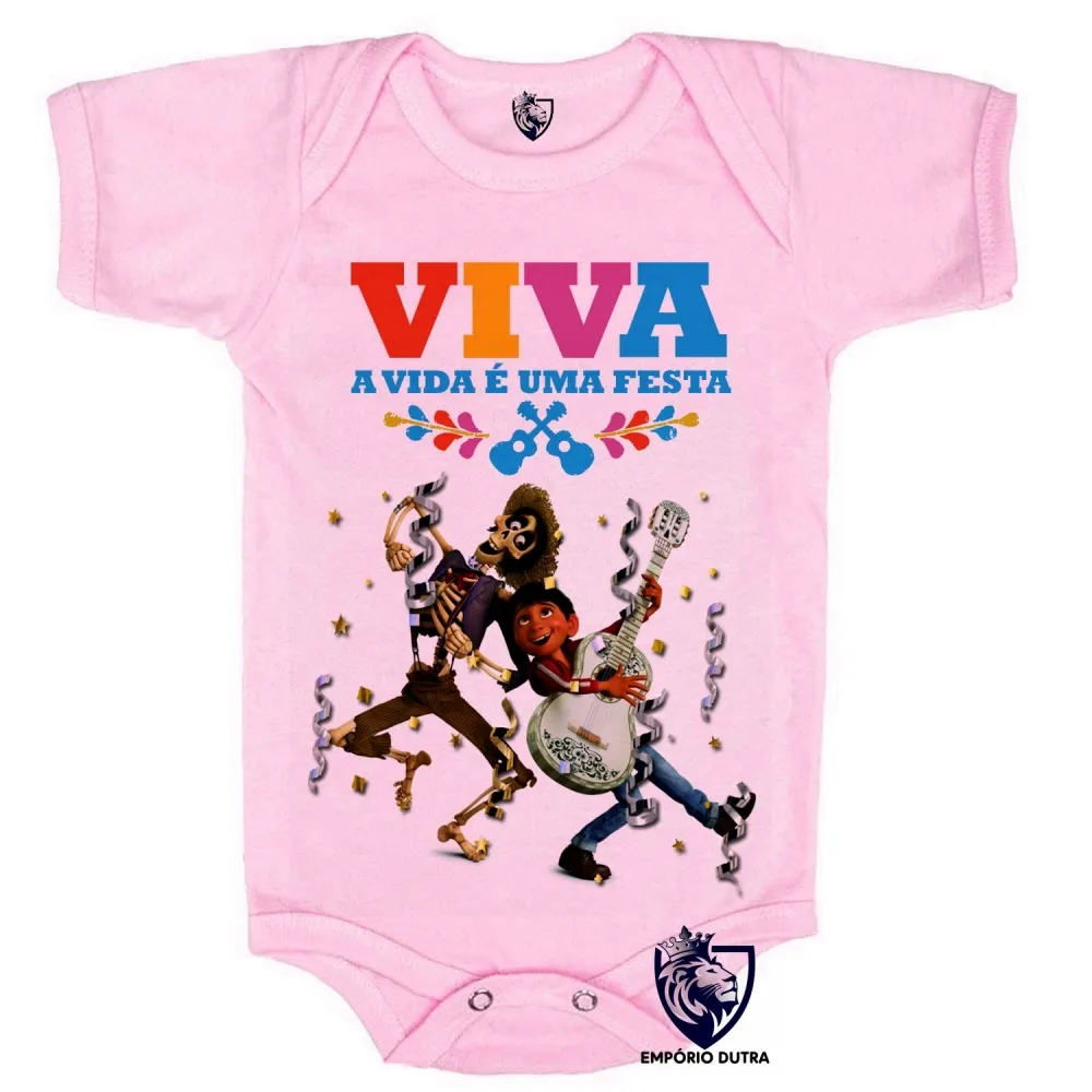 Body bebê Viva vida é uma festa tamanho 2 a 12 meses