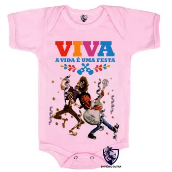 Body bebê Viva vida é uma festa tamanho 2 a 12 meses