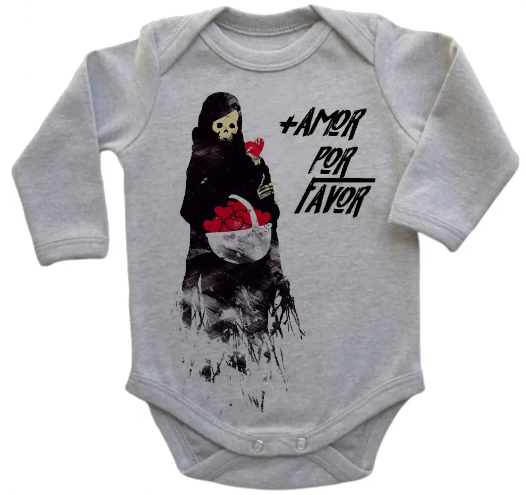 Body Bebê roupa Nenê mais amor por favor caveira morte Imagem