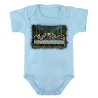 Body Bebê Infantil A última ceia Leonardo Da Vinci - Foto 5