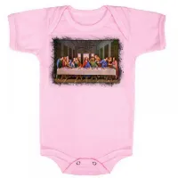 Body Bebê Infantil A última ceia Leonardo Da Vinci - Foto 7