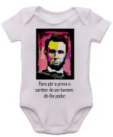 Body Bebê Infantil Abraham Lincoln presidente EUA - Foto 4