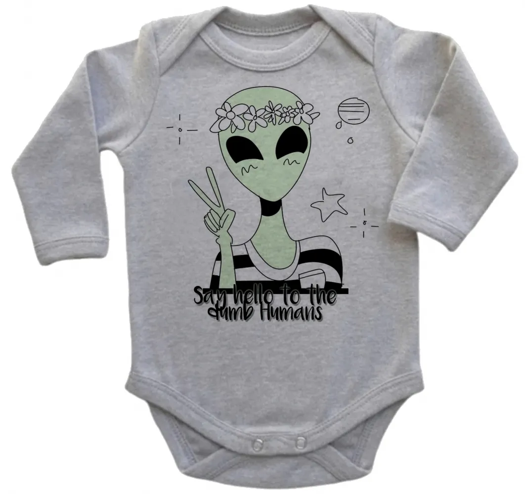 Body Bebê Infantil Alien ET diga olá para humanos burros