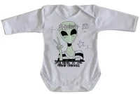 Body Bebê Infantil Alien ET diga olá para humanos burros - Foto 3