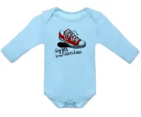 Body Bebê Infantil All Star tenis Say yes black - Foto 2
