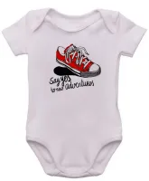 Body Bebê Infantil All Star tenis Say yes black - Foto 4