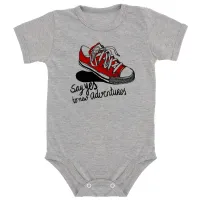 Body Bebê Infantil All Star tenis Say yes black - Foto 6