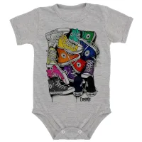 Body Bebê Infantil All Star Tênis pilha - Foto 7