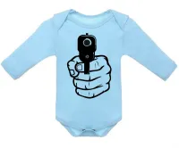 Body Bebê Infantil Arma em punho pistola revólver - Foto 2