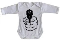 Body Bebê Infantil Arma em punho pistola revólver - Foto 3