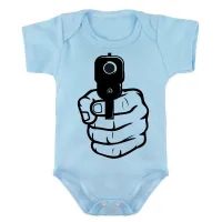 Body Bebê Infantil Arma em punho pistola revólver - Foto 5