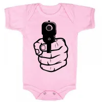 Body Bebê Infantil Arma em punho pistola revólver - Foto 7