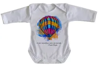 Body Bebê Infantil balão frase Charles Chaplin - Foto 3