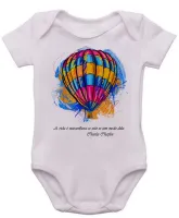 Body Bebê Infantil balão frase Charles Chaplin - Foto 4