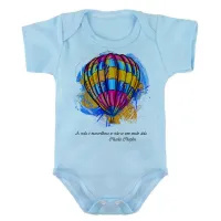 Body Bebê Infantil balão frase Charles Chaplin - Foto 5