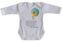 Body Bebê Infantil balão menino frase Arthur Schopenhauer - Foto 3