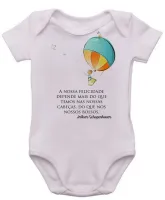 Body Bebê Infantil balão menino frase Arthur Schopenhauer - Foto 4