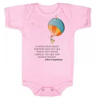 Body Bebê Infantil balão menino frase Arthur Schopenhauer - Foto 7
