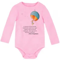 Body Bebê Infantil balão menino frase Arthur Schopenhauer - Foto 8
