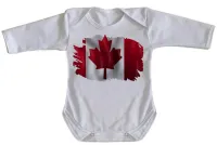 Body Bebê Infantil bandeira Canada América do Norte - Foto 3