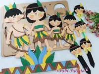 KIT19  Gabarito de Moldes  em MDF Coleção  Indígenas 