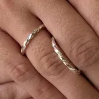 Par de alianças torcido prata 950 - 2,5 mm - APT250