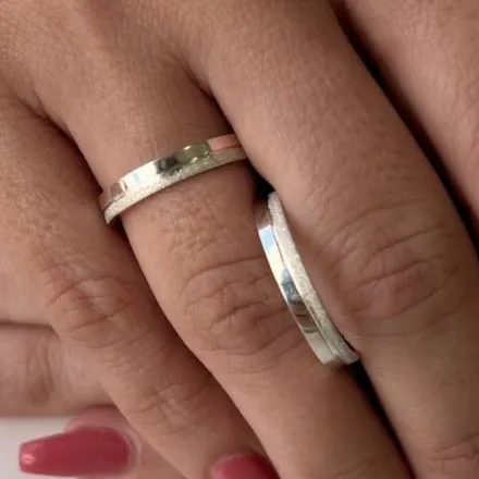 Par de alianças plano prata 950 - 3,0 mm - APE336