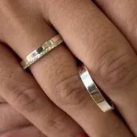 Par de alianças plano prata 950 - 3,0 mm - APE375 - Foto 2