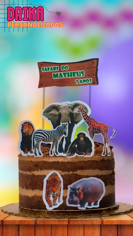 Topo de Bolo Safari Imagem