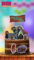 Topo de Bolo Safari