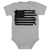 Body Bebê Infantil bandeira estados unidos preto black - Foto 2