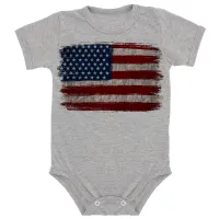 Body Bebê Infantil bandeira estados unidos rasgada - Foto 2