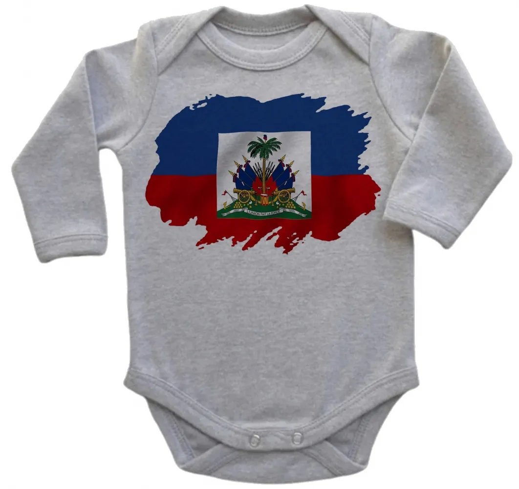 Body Bebê Infantil bandeira haiti ilha caribe Imagem