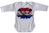 Body Bebê Infantil bandeira Paraguai américa - Foto 2