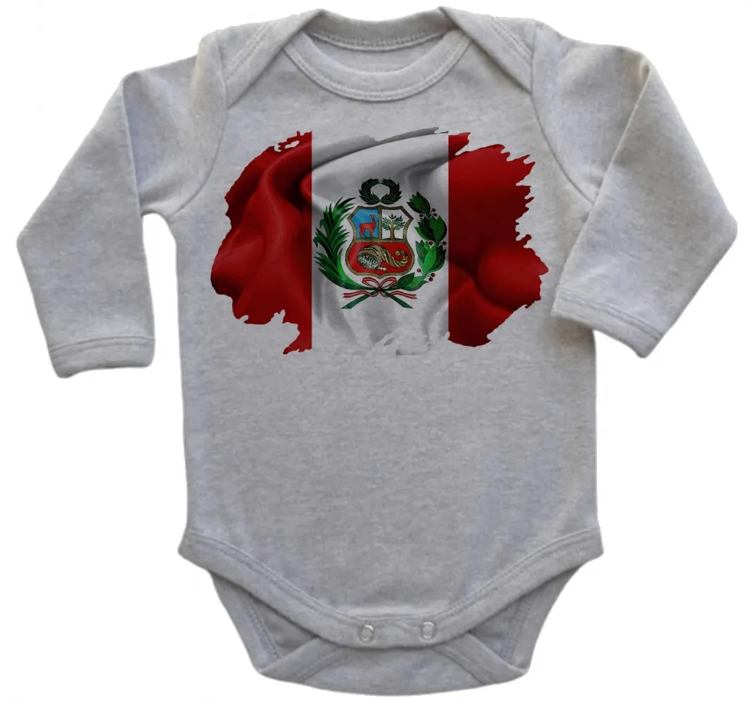 Body Bebê Infantil bandeira Peru américa latina