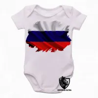 Body Bebê Infantil bandeira Russia russo - Foto 3